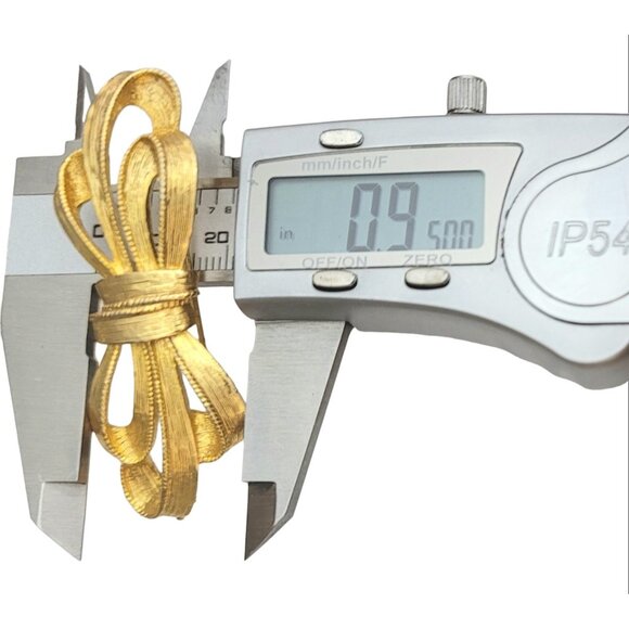 Givenchy Gold Tone Bow Brooch, Signed M263B - Picture 6 of 7